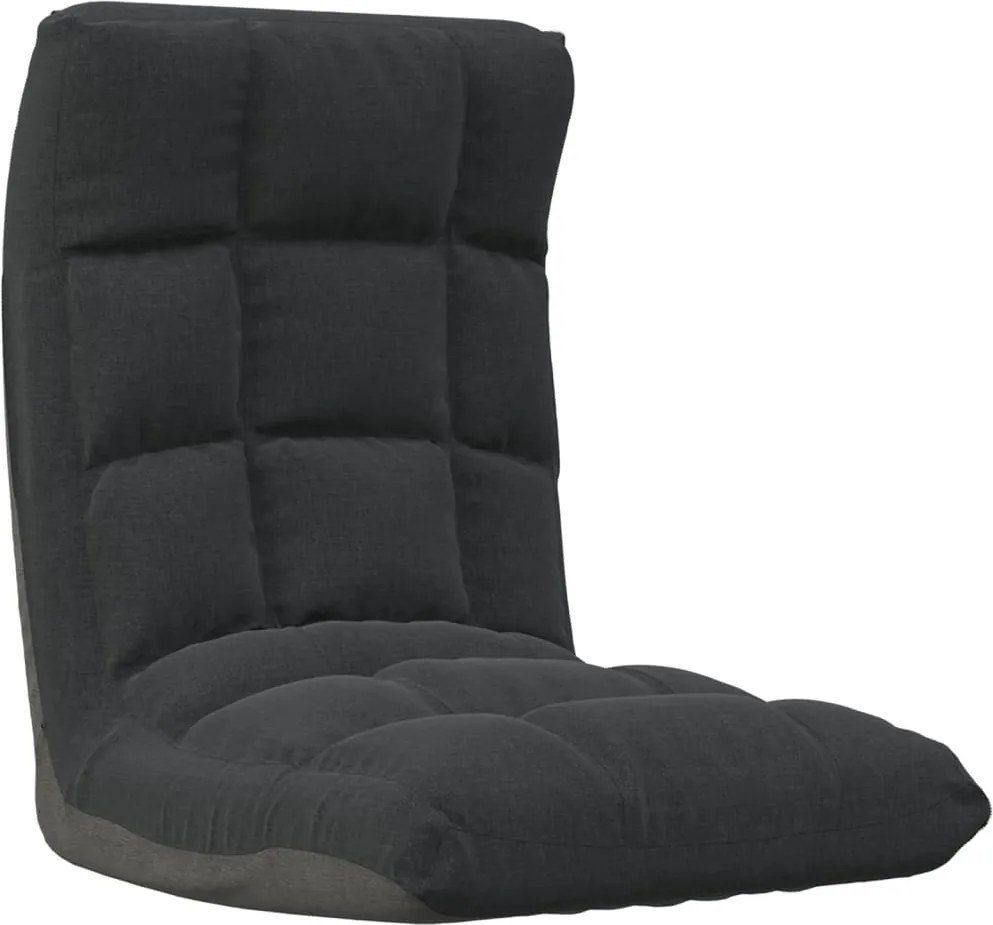 vidaXL Scaun de podea pliabil, negru, material textil
