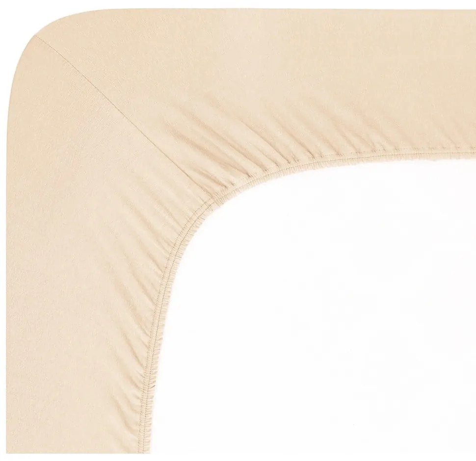 Cearceaf bej din jerseu cu elastic 120x200 cm Boxspring – Andrea Simone