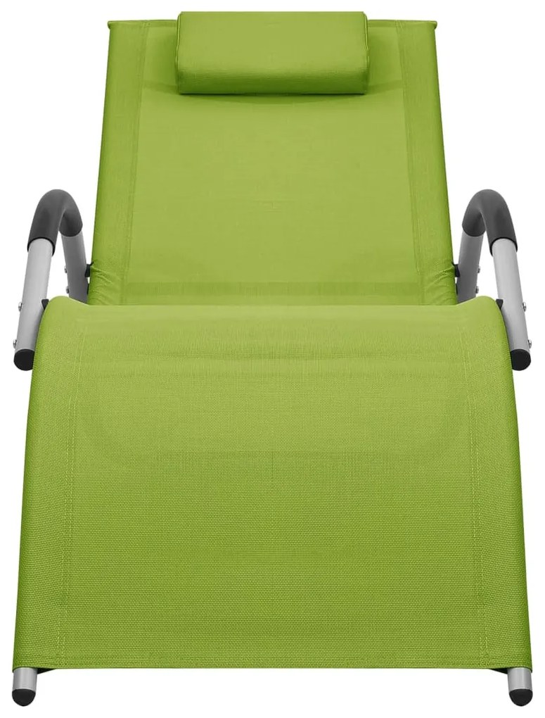 310516 vidaXL Șezlong din textilenă, verde și gri