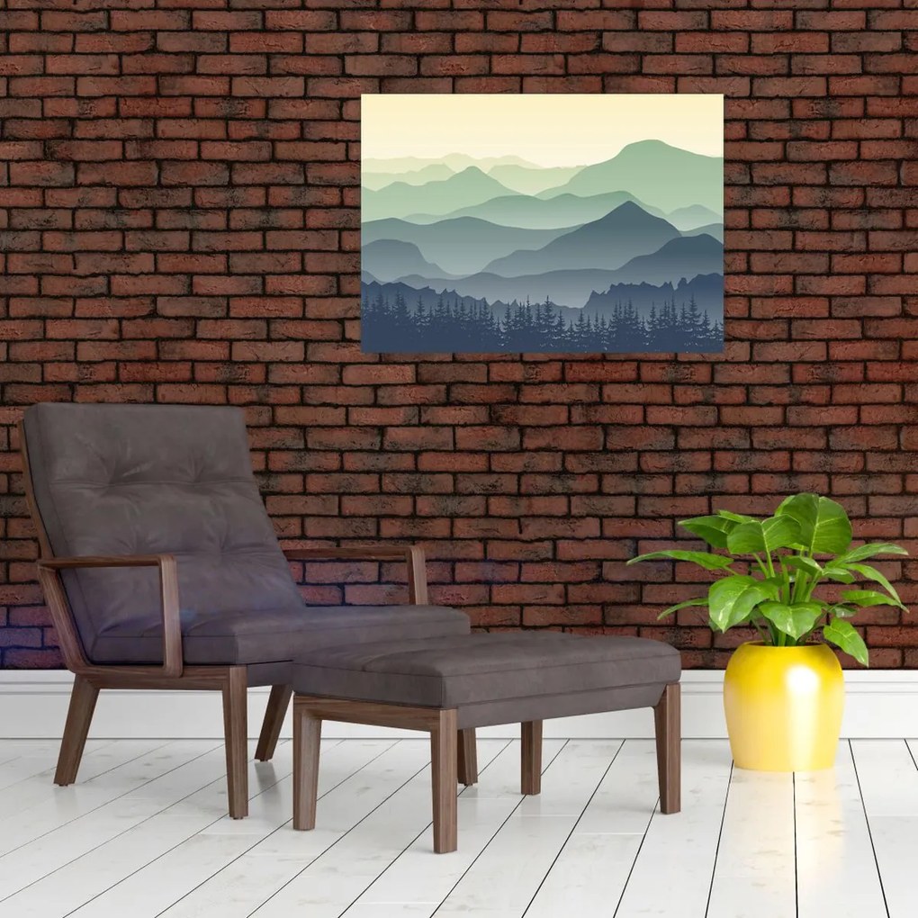 Tablou pe sticlă - Muntele Pădure (70x50 cm)