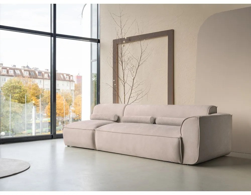 Șezlong modular bej (cu colț pe partea dreaptă) Flex Felix – Miuform