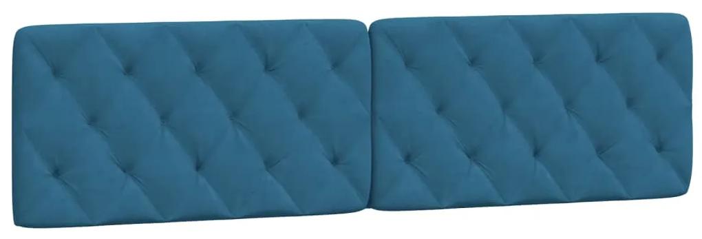 374751 vidaXL Pernă tăblie de pat, albastru, 200 cm, catifea