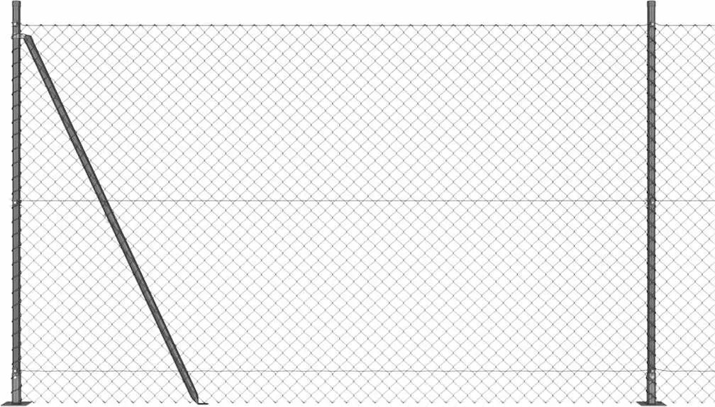 vidaXL Stâlp de gard. Gri 10 x 1,6 m (mesh 40 x 40 mm) Oțel și PVC