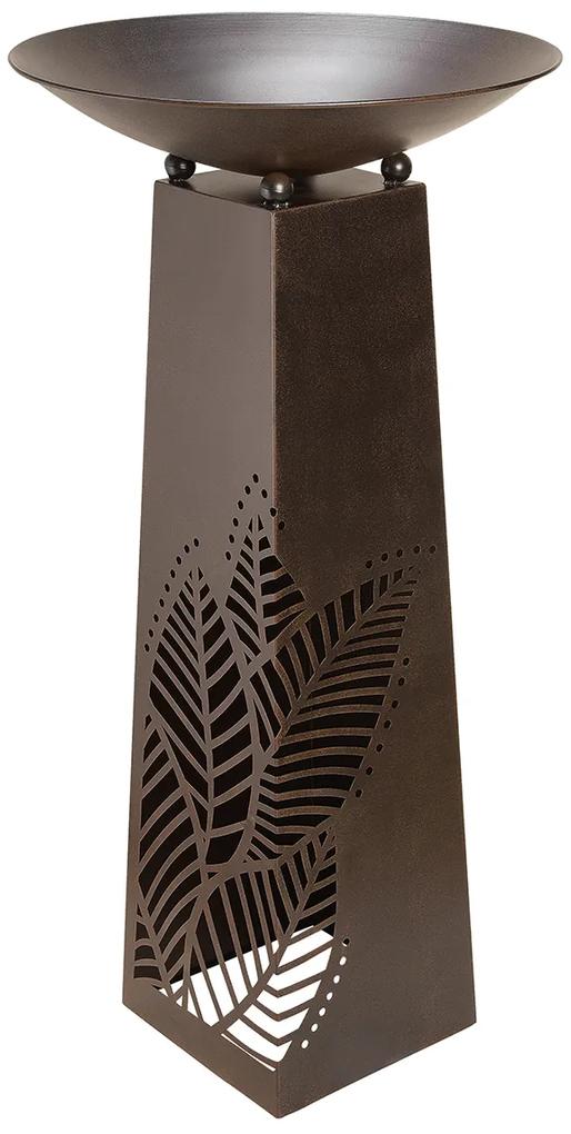 Suport flori Leaves , metal, maro, 117x58 cm