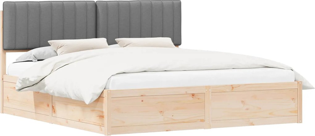 vidaXL Cadru de pat cu tăblie tapițată Gri deschis 180 x 200 cm