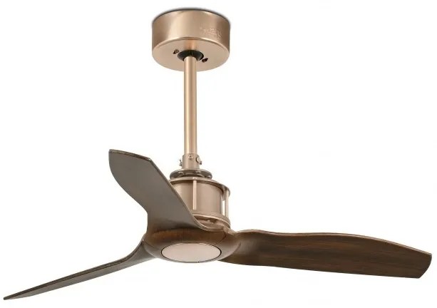 Ventilator de tavan cu telecomanda design modern JUST FAN cupru / lemn nuc