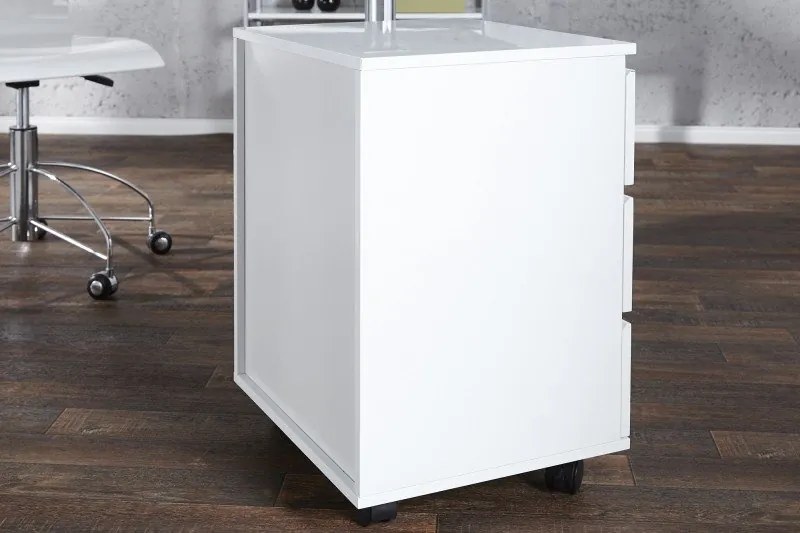 Dulap cu sertare si role, modern si functional, Big Deal alb