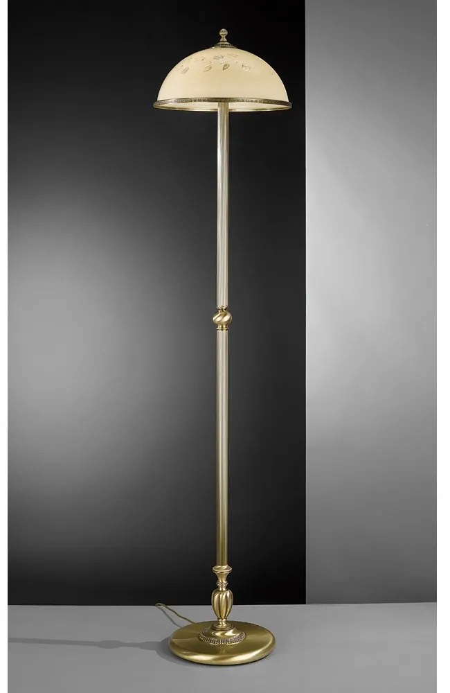 Lampadar / Lampa de podea din alama cu sticla decorata design italian 6208