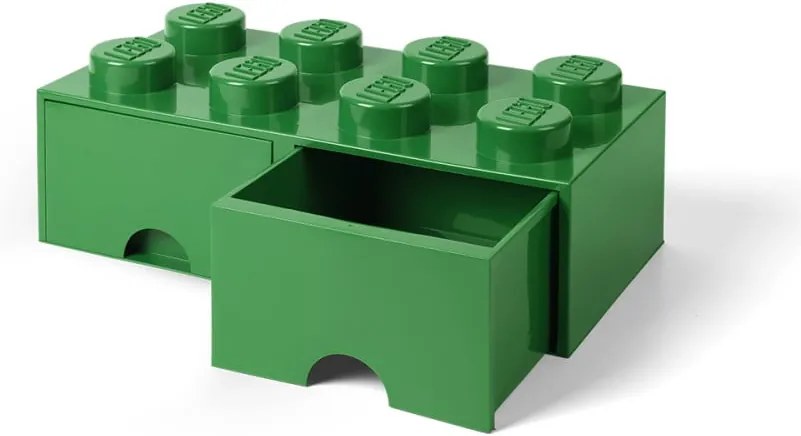 Cutie depozitare cu 2 compartimente LEGO®, verde