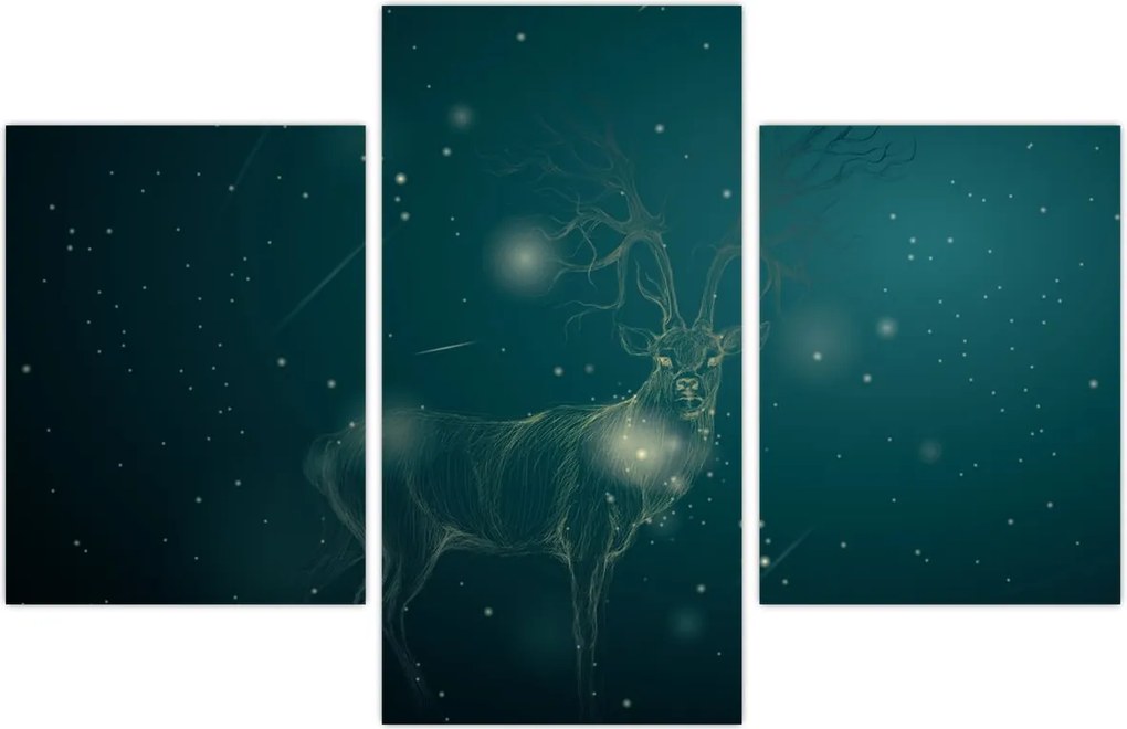 Tablou - Cerb magic noaptea (90x60 cm)