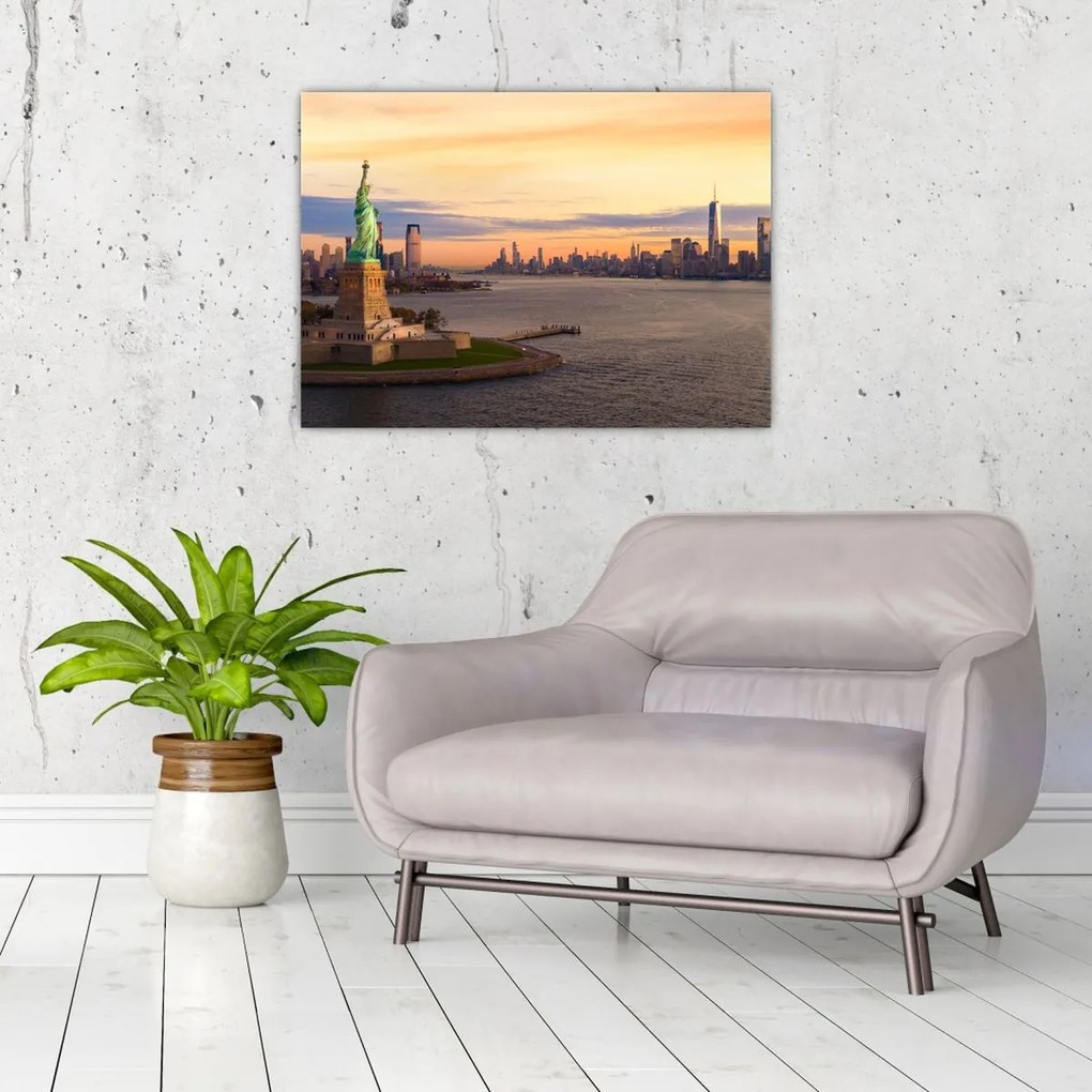 Tablou pe sticlă - Orașul New York (70x50 cm)