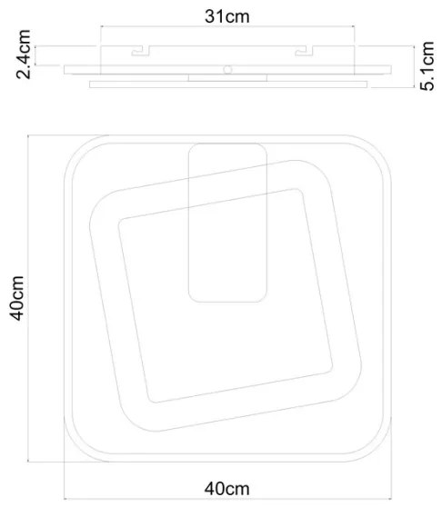 Plafonieră LED dimabilă Globo 48435-36 RODAN LED/36W/230V + telecomandă