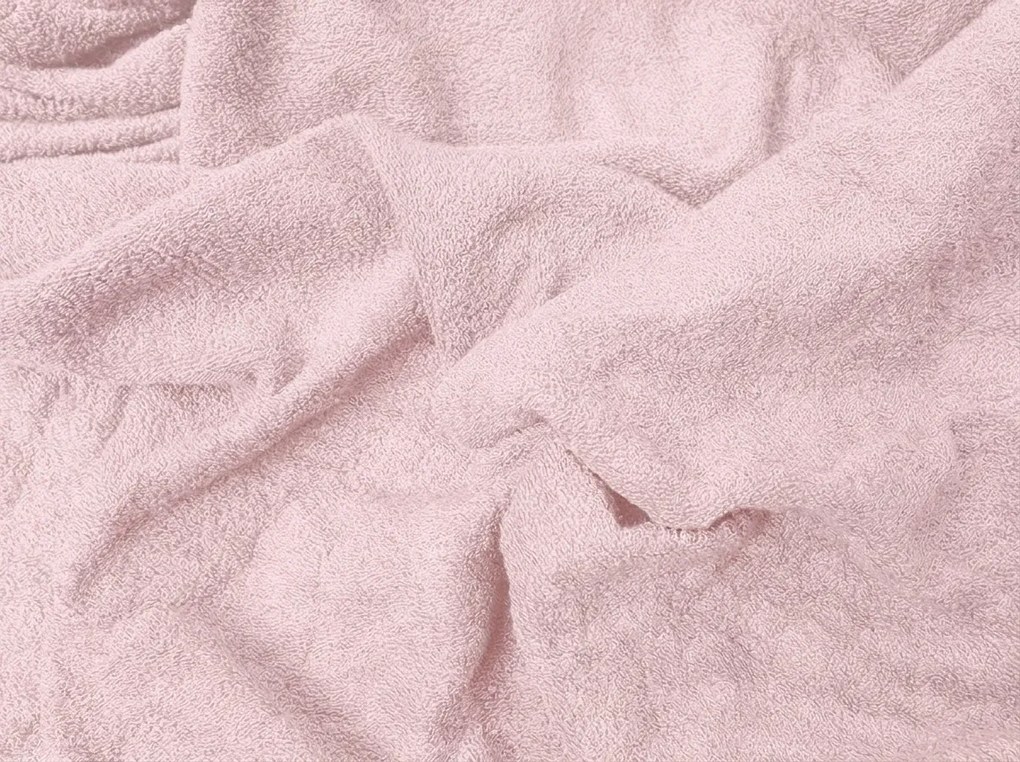 Cearsaf elastic fleece MOLTON roz deschis 180 x 200 cm