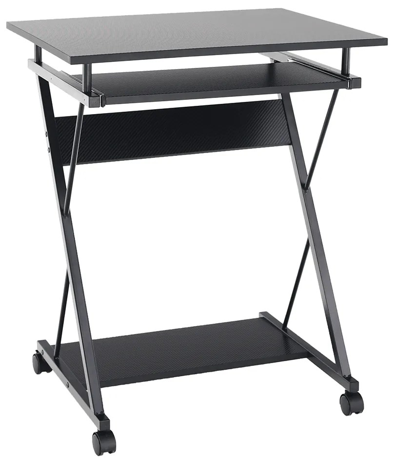 Masa mobila pentru PC/masa de joc cu roti, negru, TARAK