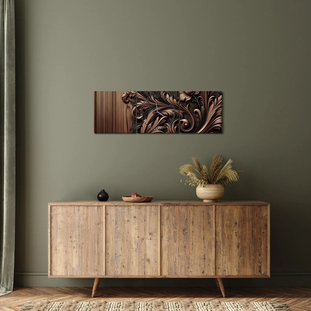 Tablou - Model din lemn (cu ceas) (90x30 cm)