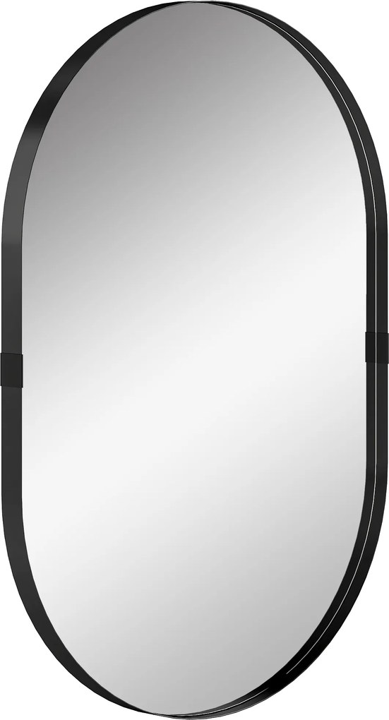 HOMCOM Oglindă de perete, oglindă decorativă 60 x 90 cm din sticlă securizată cu cadru din aluminiu, pentru dormitor, living, hol, negru | Aosom Romania