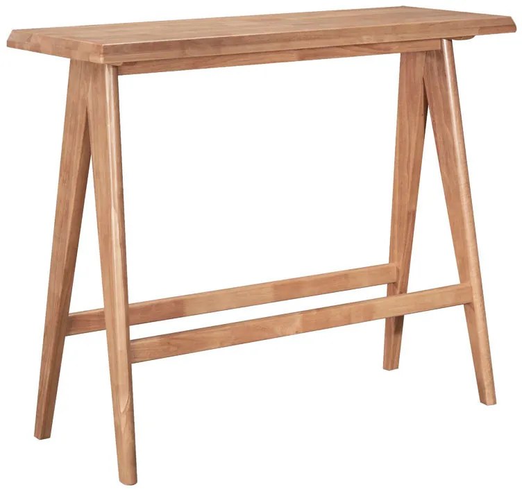 Masa de bar Winslow din lemn de arbore de cauciuc, culoarea nuc 120x45x100cm