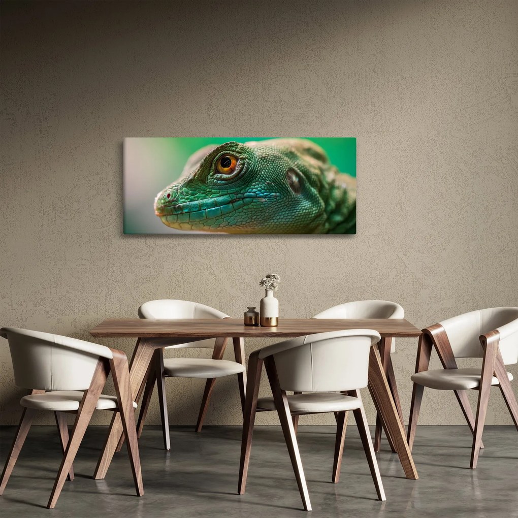 Tablou detailat cu o șopârlă (120x50 cm)