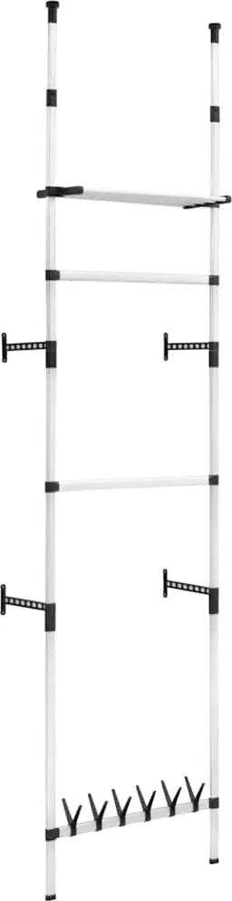 vidaXL Sistem șifonier telescopic, cu bare și raft, aluminiu