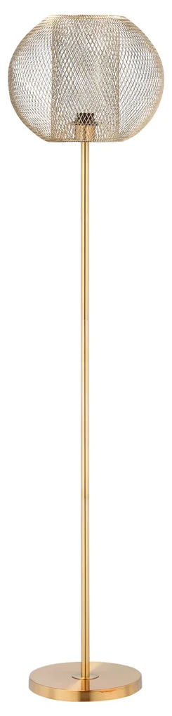 HOMCOM Lampă de Podea Auriu, Design Modern cu Abajur, Ideală pentru Camera de Zi și Dormitor, E27 40W, Metal | Aosom Romania