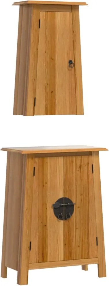 vidaXL Set mobilier de baie, 2 piese, lemn masiv de pin