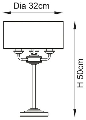 Endon 98932 - Lampă de masă HIGHCLERE 3xE14/18W/230V, alb/alamă, diametru 32 cm