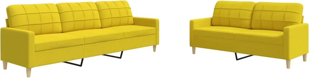 vidaXL Set de canapele, 2 piese, galben deschis, textil