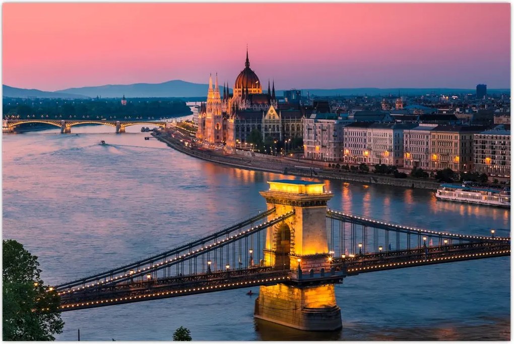 Tablou - Panorama orașului Budapesta, Ungaria (90x60 cm)