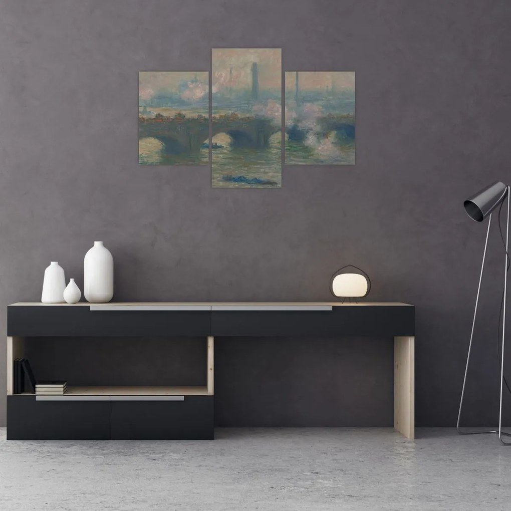 Tablou - Claude Monet, Waterloo Bridge, Gray Day, reproducere (90x60 cm)