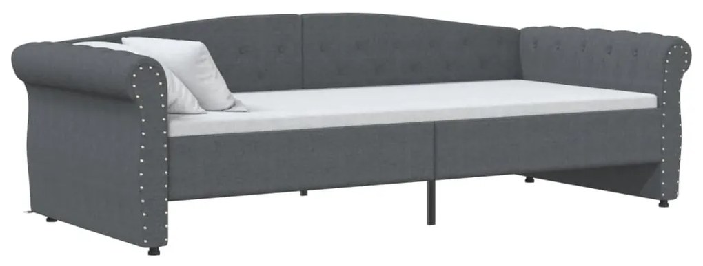 337215 vidaXL Pat de zi, gri închis, 90x200 cm, textil, USB