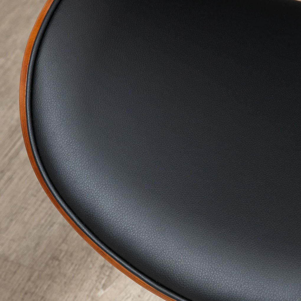 Vinsetto Scaun de birou design vintage înălțime reglabilă pivotant 360° lemn de plop înveliș sintetic 53 x 53 x 77-87 cm | Aosom Romania