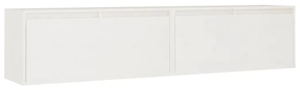 813458 vidaXL Dulapuri de perete 2 buc. alb, 80x30x35 cm, lemn masiv de pin