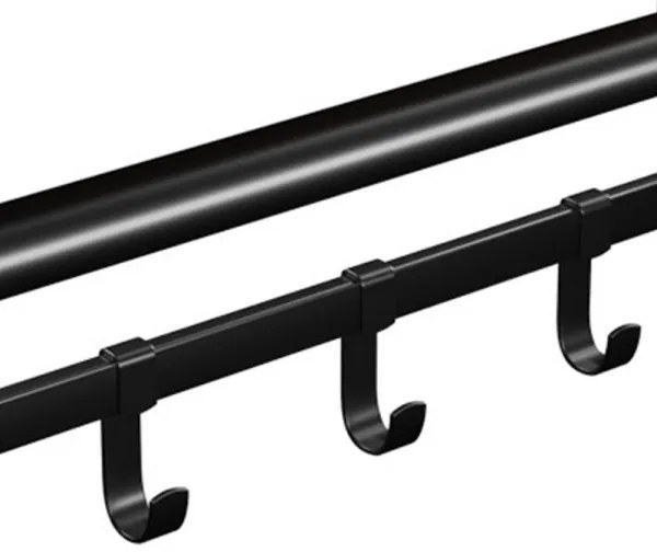 Cuier de perete cu poliță NATE, maro/negru