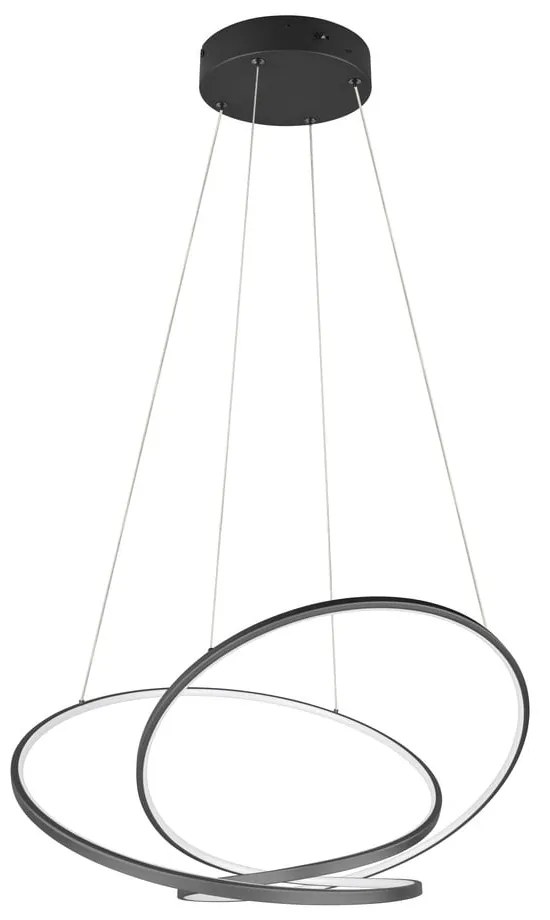 Lustră negru-mat LED cu intensitate reglabilă Darvin – Trio