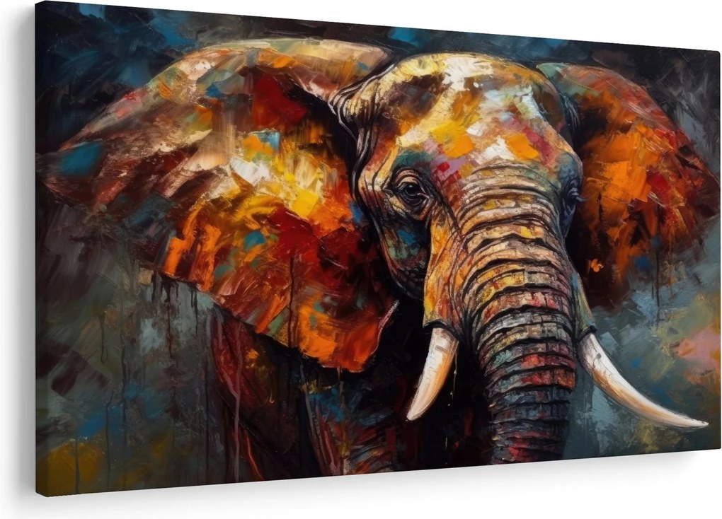 Tablou - Pictura unui elefant (90x60 cm)