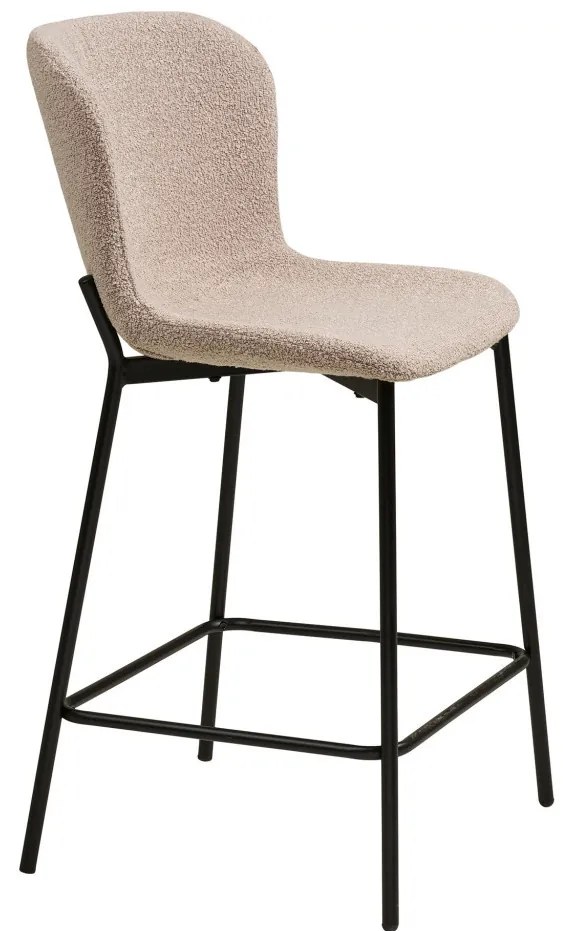 Taburet de bar Maceda, tumbler, bej, picioare negre