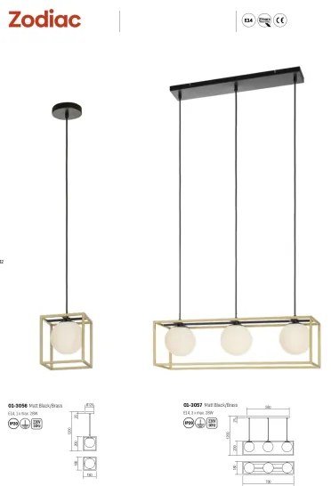 Lustră pe cablu ZODIAC 1xE14/28W/230V Redo 01-3056