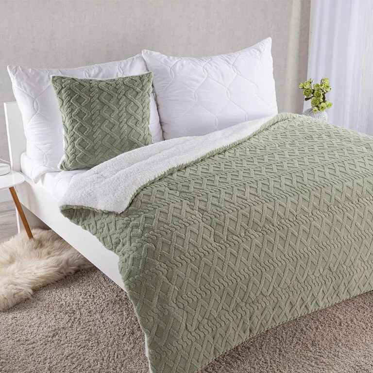 Set matlasat cu blăniță INVERNO verde