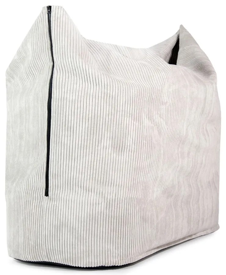 Fotoliu puf pentru copii verde cu tapițerie din catifea reiată Cocoon 120 – SLOWDOWN