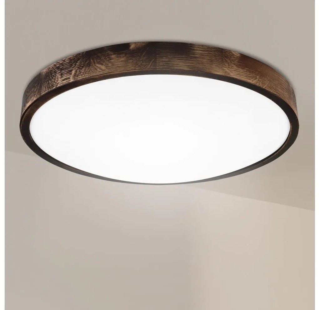 Brilagi - Plafonieră CARVALHO SMOKEY, 3xE27/60W/230V, stejar, Ø 47,5 cm