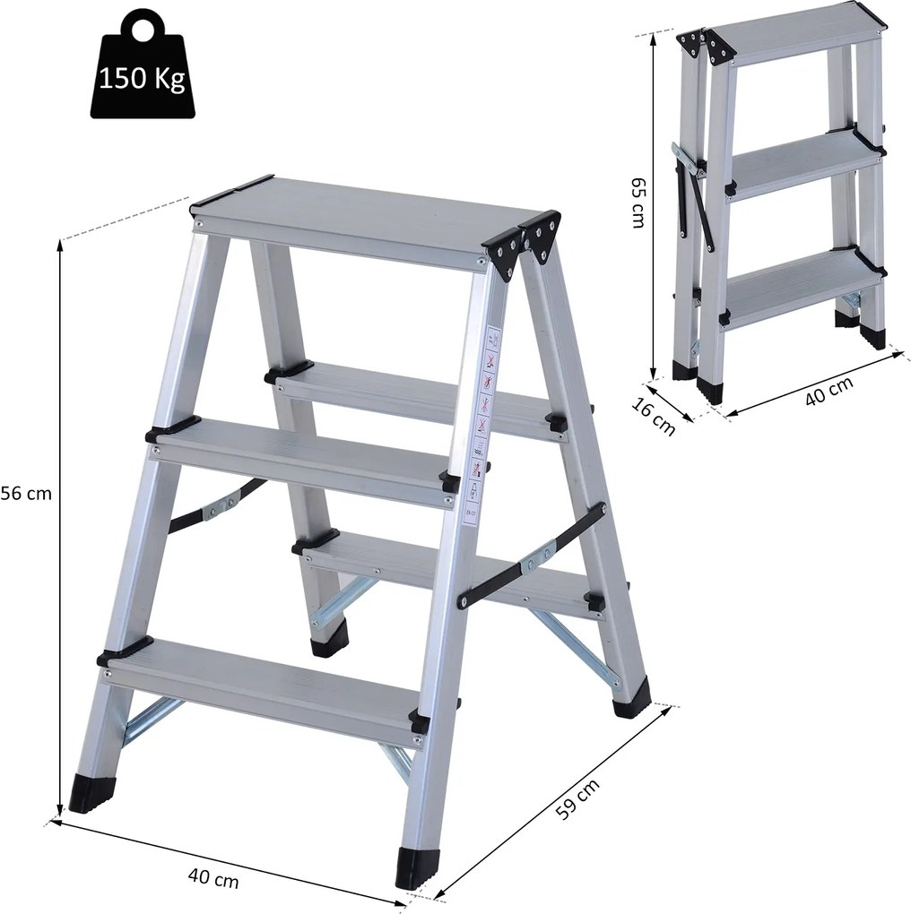 Scara cu 3 trepte Aluminiu