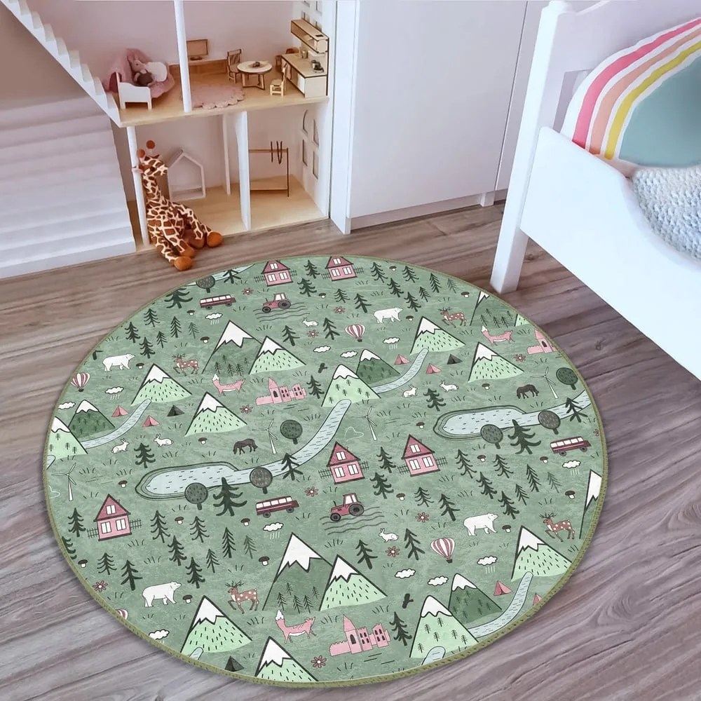 Covor pentru copii verde ø 80 cm Comfort – Mila Home