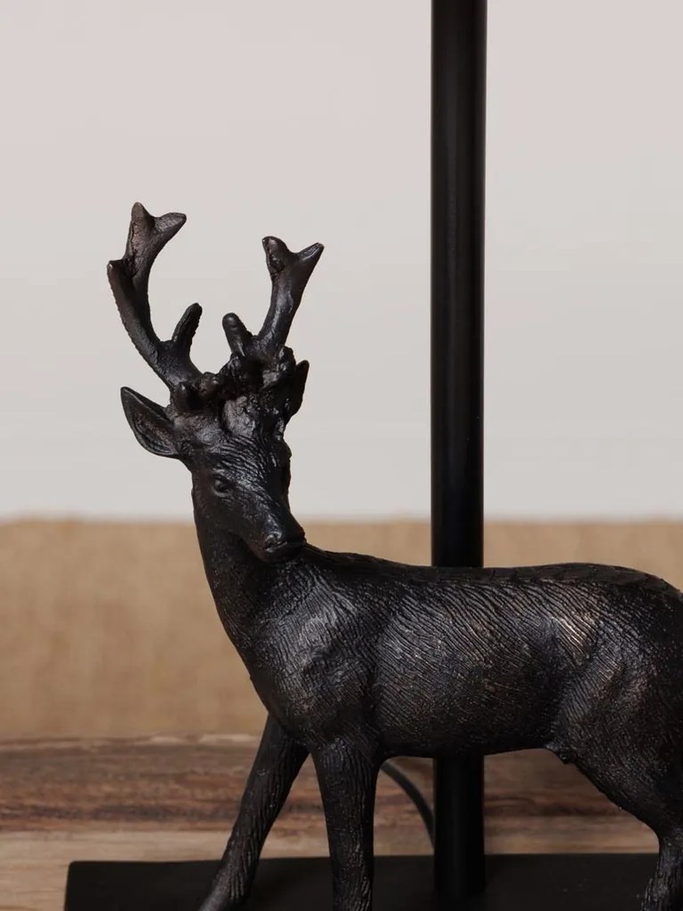 Lampa de masa, cu abajur din in, Deer