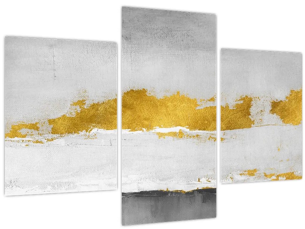 Tablou - Mișcări aurii și gri (90x60 cm)