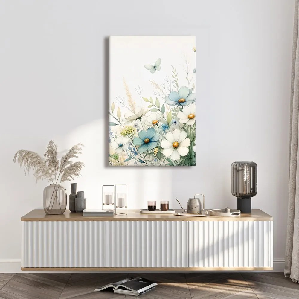 Tablou flori de câmp cu fluturi