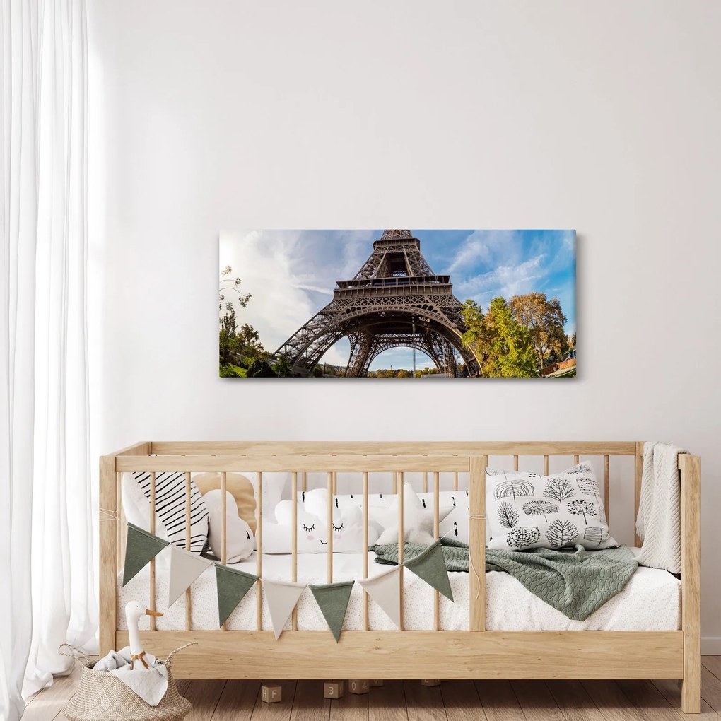 Tablou - Turnul Eiffel colorat (120x50 cm)