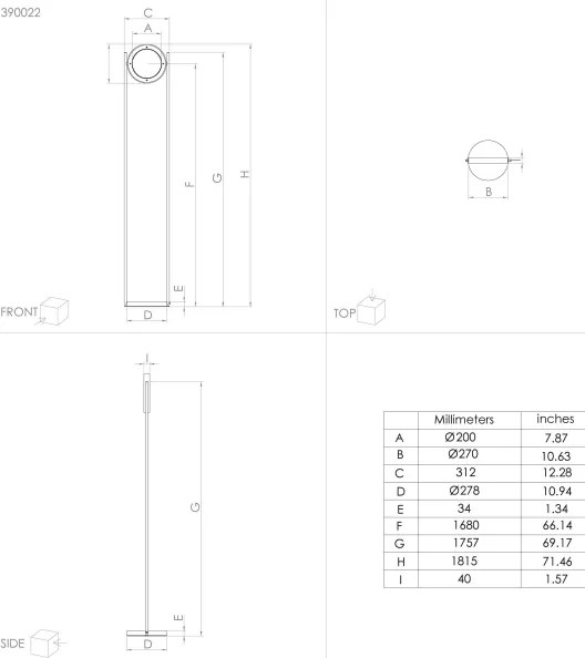 Lampadar LED dimabil Eglo 390022 MONTEFANO LED/20W/230V 3000K