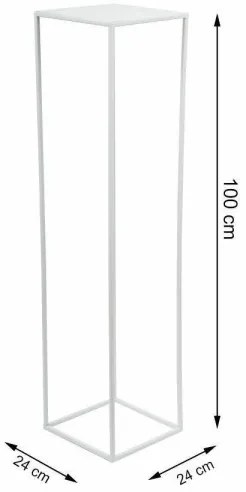 Suport pentru flori 100x24 cm, alb