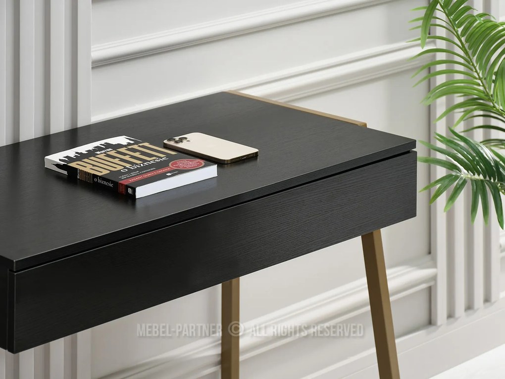Masă PC Norway (lemn negru + auriu). 1109801
