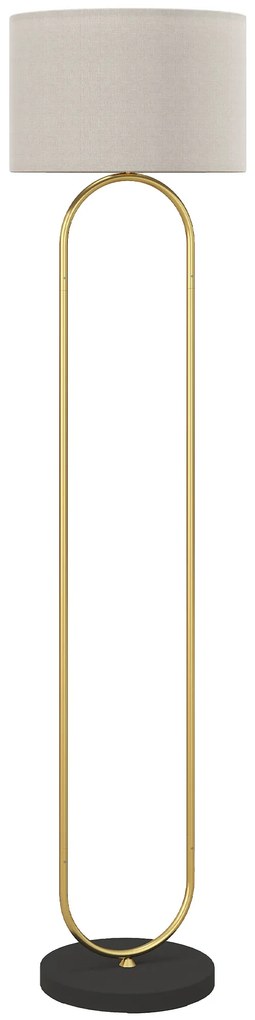 HOMCOM Lampadar abajur din in dulie E27 stil modern comutator la picior pentru salon si dormitor 156 cm aurit si negru | Aosom Romania